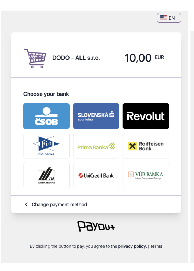 Checkout PIS bank list