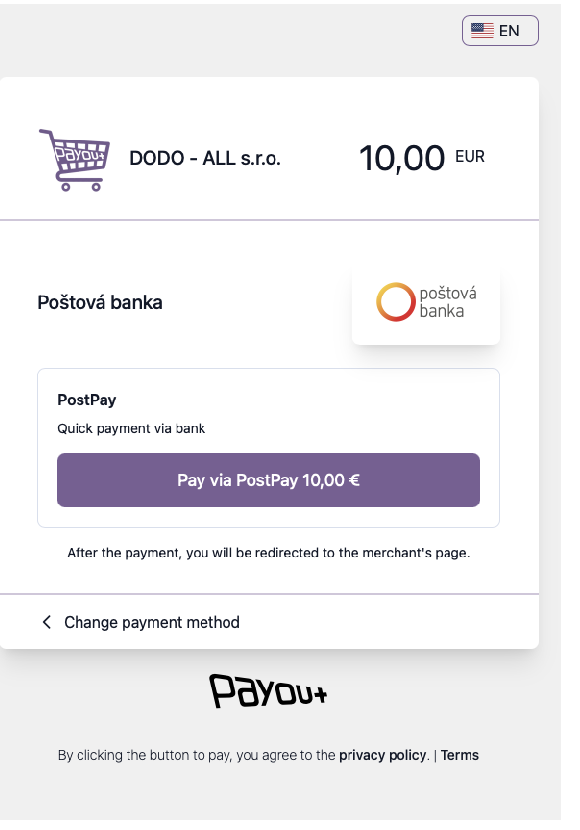 Checkout PostPay